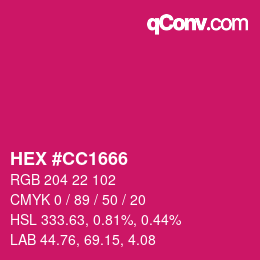 Color code: HEX #CC1666 | qconv.com