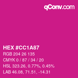 Color code: HEX #CC1A87 | qconv.com