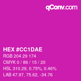 Color code: HEX #CC1DAE | qconv.com