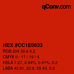 Código de color: HEX #CC1E0633 | qconv.com