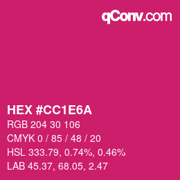 カラーコード: HEX #CC1E6A | qconv.com