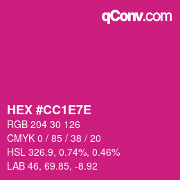 Color code: HEX #CC1E7E | qconv.com