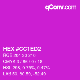 颜色代码: HEX #CC1ED2 | qconv.com