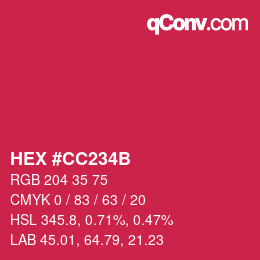 カラーコード: HEX #CC234B | qconv.com