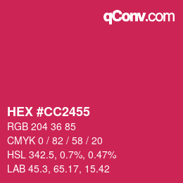 Farbcode: HEX #CC2455 | qconv.com