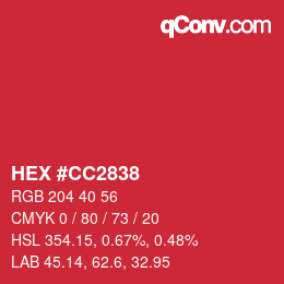 Color code: HEX #CC2838 | qconv.com