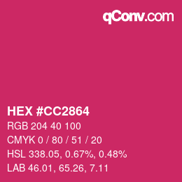 Color code: HEX #CC2864 | qconv.com
