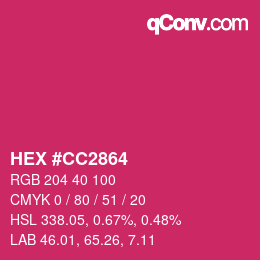 Color code: HEX #CC2864 | qconv.com