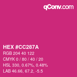 Color code: HEX #CC287A | qconv.com