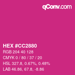 Color code: HEX #CC2880 | qconv.com