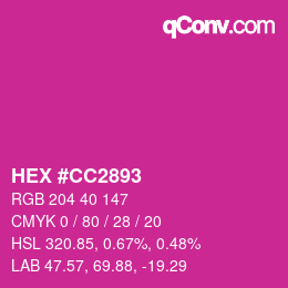 Color code: HEX #CC2893 | qconv.com