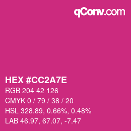 Color code: HEX #CC2A7E | qconv.com