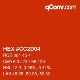 Color code: HEX #CC2D04 | qconv.com