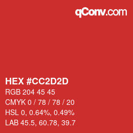 Color code: HEX #CC2D2D | qconv.com