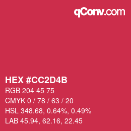 カラーコード: HEX #CC2D4B | qconv.com