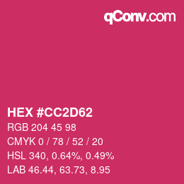 Color code: HEX #CC2D62 | qconv.com