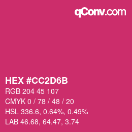 Color code: HEX #CC2D6B | qconv.com
