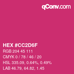Color code: HEX #CC2D6F | qconv.com