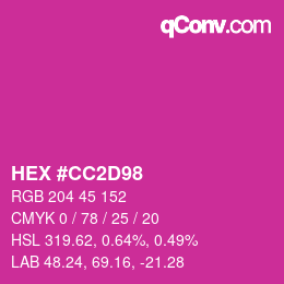 Color code: HEX #CC2D98 | qconv.com