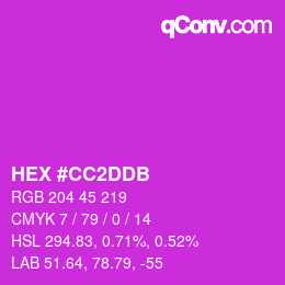 Color code: HEX #CC2DDB | qconv.com