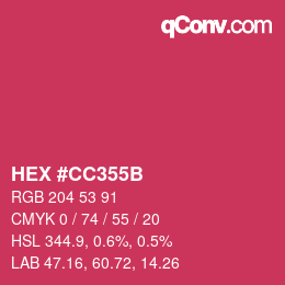 Color code: HEX #CC355B | qconv.com