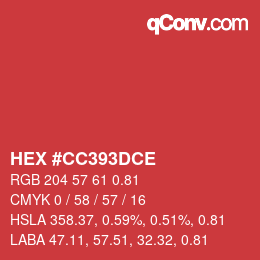 Color code: HEX #CC393DCE | qconv.com
