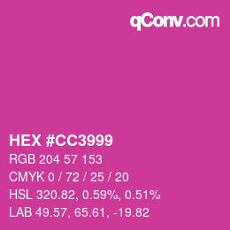 Color code: HEX #CC3999 | qconv.com