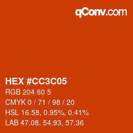 Color code: HEX #CC3C05 | qconv.com