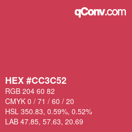 Color code: HEX #CC3C52 | qconv.com