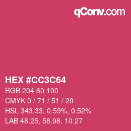 Color code: HEX #CC3C64 | qconv.com