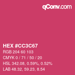 Color code: HEX #CC3C67 | qconv.com