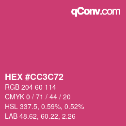 カラーコード: HEX #CC3C72 | qconv.com