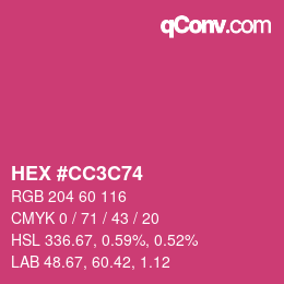 Color code: HEX #CC3C74 | qconv.com