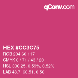 Color code: HEX #CC3C75 | qconv.com