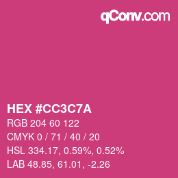 カラーコード: HEX #CC3C7A | qconv.com
