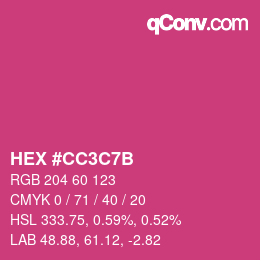 カラーコード: HEX #CC3C7B | qconv.com