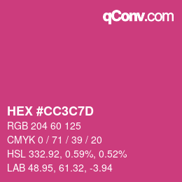 Color code: HEX #CC3C7D | qconv.com