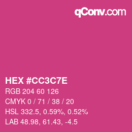 Code couleur: HEX #CC3C7E | qconv.com