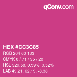 Color code: HEX #CC3C85 | qconv.com