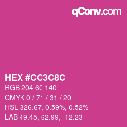 Farbcode: HEX #CC3C8C | qconv.com