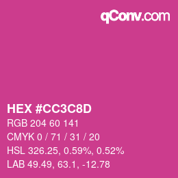 Color code: HEX #CC3C8D | qconv.com
