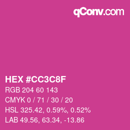 Farbcode: HEX #CC3C8F | qconv.com