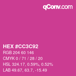 Código de color: HEX #CC3C92 | qconv.com