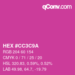 カラーコード: HEX #CC3C9A | qconv.com