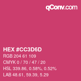 Color code: HEX #CC3D6D | qconv.com
