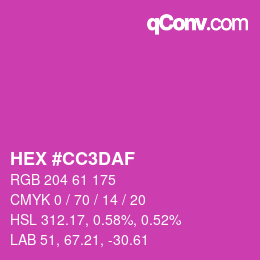 Color code: HEX #CC3DAF | qconv.com