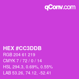 カラーコード: HEX #CC3DDB | qconv.com