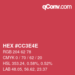 Color code: HEX #CC3E4E | qconv.com