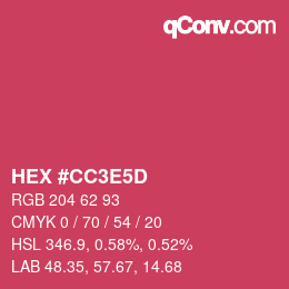 Color code: HEX #CC3E5D | qconv.com