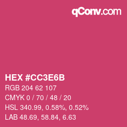 Farbcode: HEX #CC3E6B | qconv.com